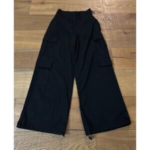 Women’s black wide-leg cargo pants loose fit Utility Grunge Streetwear Y2K Chic
